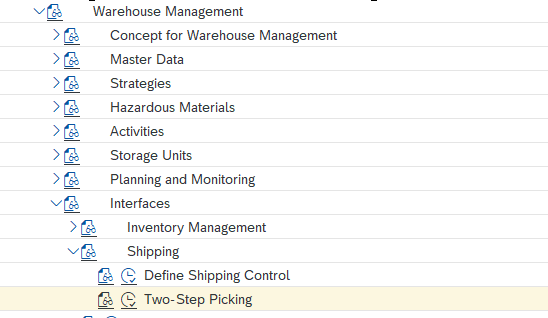 Activate Two step picking for shipping