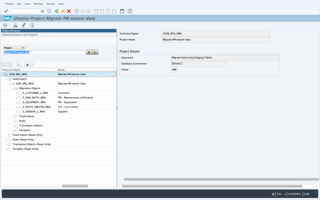 LTMOM sélection projet de migration et objets contenus