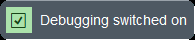 Message SAP Debugging switched on confirmant l'activation du mode debug