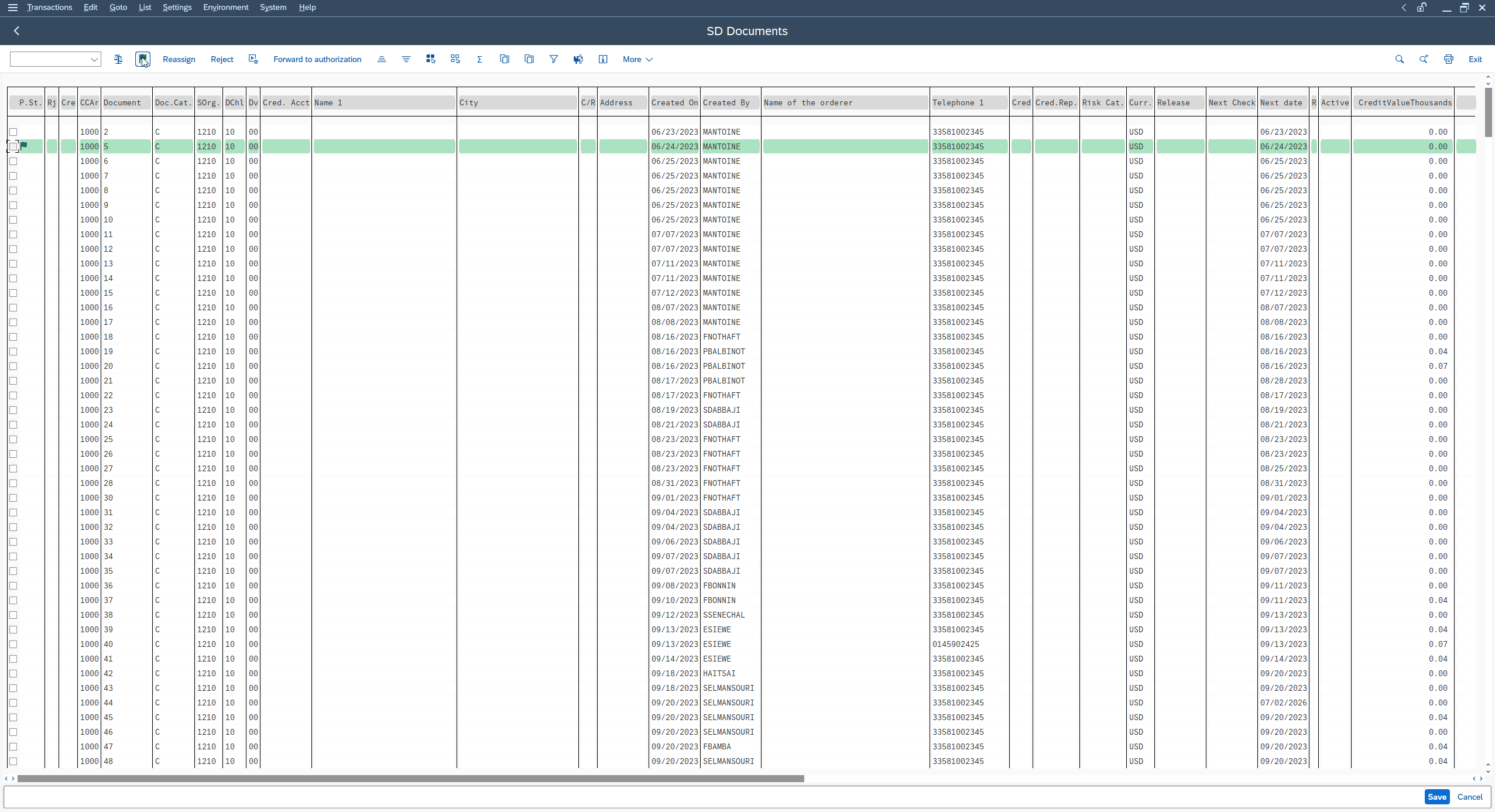 SAP sales order with released credit status in VKM3 after applying the release function